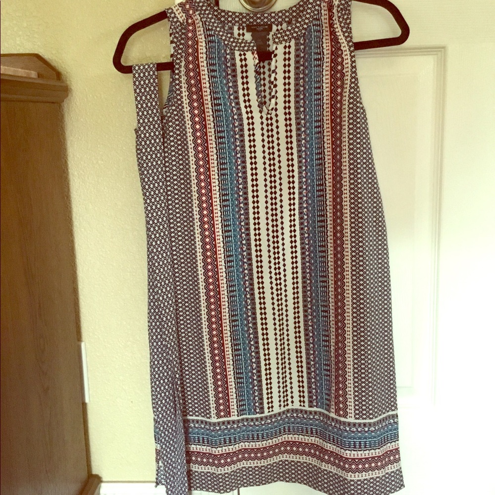 Ann Taylor Factory blue stripe pattern shift dress